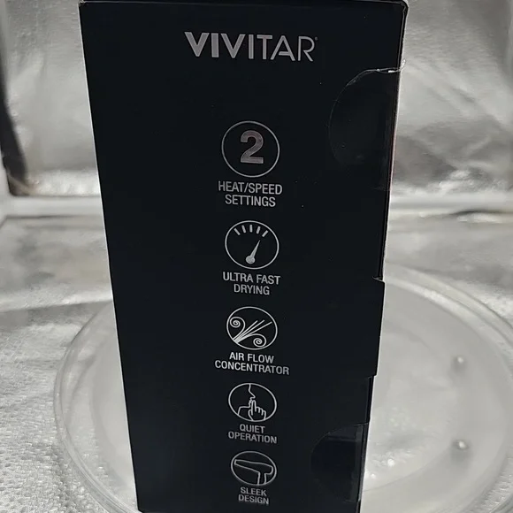 H Vivitar Simply Beautiful 1875 Watts Pink Black Ionic Tourmaline Hair Dryer NIB - Picture 3 of 7